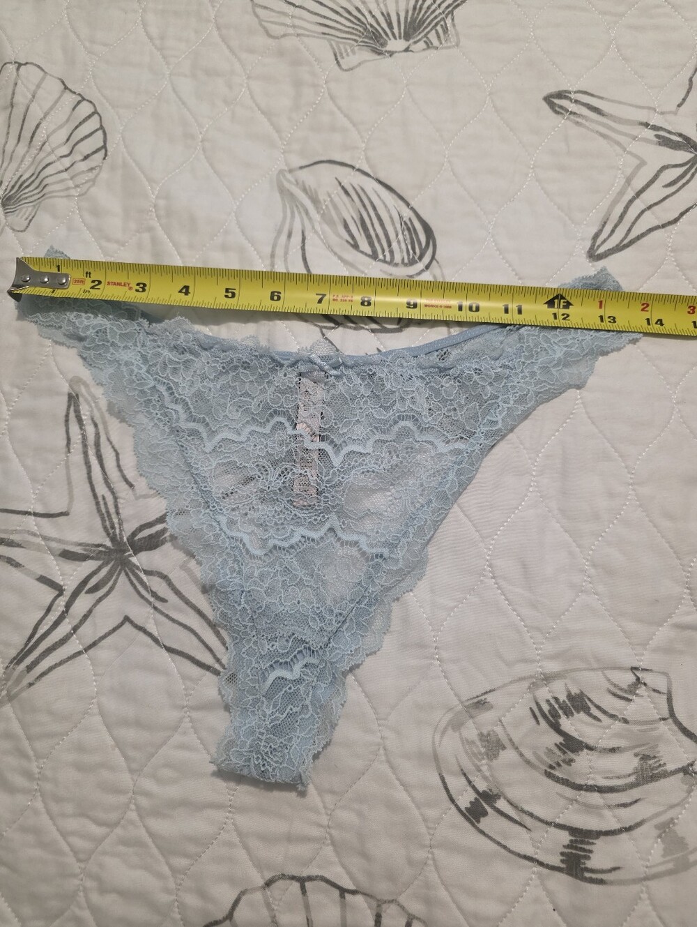 Victoria's Secret Pale Blue Floral Lace Thong